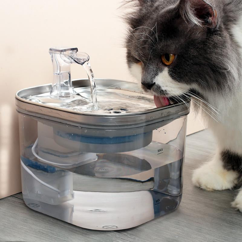 2L Cat Water Fountain, Smart Pet Water Fountain with Filter Element, Visual Water Level Pet Drinking Fountain, Pet Feeding Supplies for Cats and Dogs, Christmas Gift