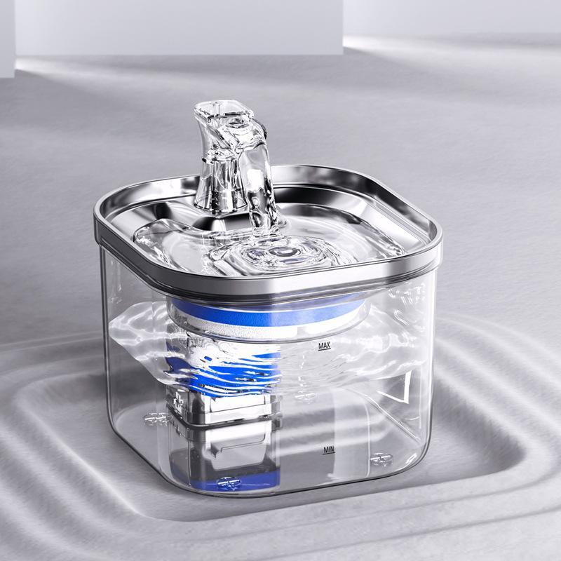 2L Cat Water Fountain, Smart Pet Water Fountain with Filter Element, Visual Water Level Pet Drinking Fountain, Pet Feeding Supplies for Cats and Dogs, Christmas Gift