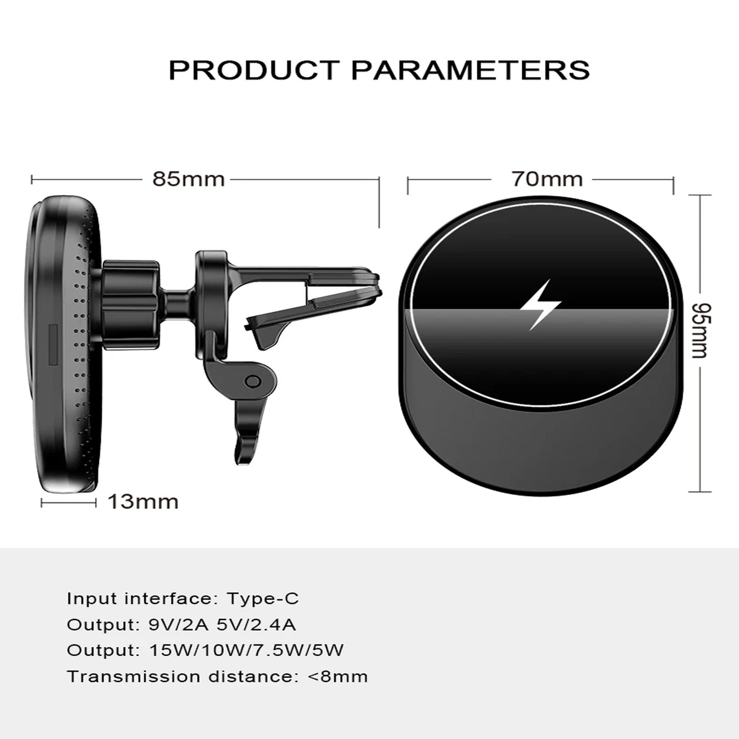 Magnetic 360° Adjustable Car Charger & Phone Holder