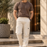 6 Pocket Regular Fit Cream Cargo