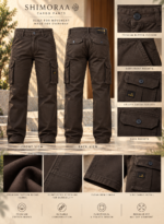 6 Pocket Regular Fit Dark Brown Cargo - Image 2