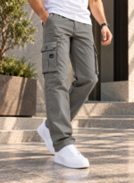 6 Pocket Regular Fit Dark Gray Cargo