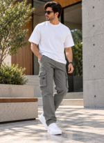 6 Pocket Regular Fit Dark Gray Cargo - Image 2
