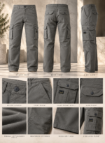 6 Pocket Regular Fit Dark Gray Cargo - Image 4