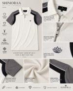 Color Blocked Zipper Polo T-Shirt - Image 3