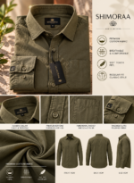 Solid Regular Fit Green Cotton Shirt - Image 4
