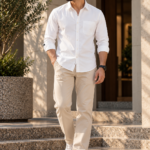 Solid White Cotton Shirt