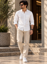 Solid White Cotton Shirt