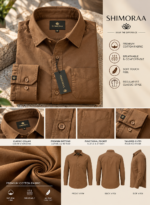 Solid Regular Fit Brown Cotton Shirt - Image 4