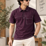 Flap Pocket Contrast Stitch Polo T-Shirt