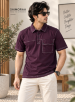 Flap Pocket Contrast Stitch Polo T-Shirt
