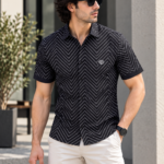 Geometric Print Half-Sleeve Shirt