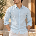 Sky Blue Cotton Linen Shirt
