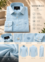 Sky Blue Cotton Linen Shirt - Image 4