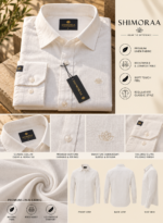White Cotton Linen Shirt - Image 4