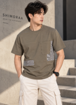 Color Block Pocket Round Neck Regular Fit T-Shirt - Image 2