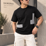 Color Block Pocket Round Neck Regular Fit T-Shirt