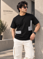 Color Block Pocket Round Neck Regular Fit T-Shirt