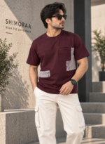 Color Block Pocket Round Neck Regular Fit T-Shirt - Image 3