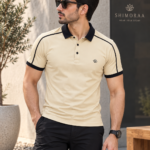 Shoulder Tape Solid Polo T-Shirt