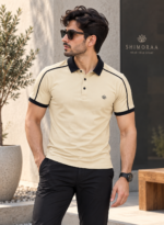 Shoulder Tape Solid Polo T-Shirt