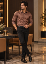 Chocolate Brown Satin Shirt