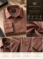 Chocolate Brown Satin Shirt - Image 4