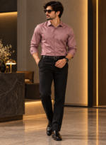 Dusty Pink Satin Shirt - Image 2