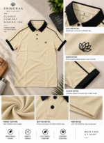 Shoulder Tape Solid Polo T-Shirt - Image 4