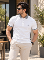 Tipped Collar Solid Polo T-Shirt