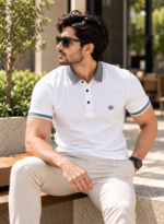 Tipped Collar Solid Polo T-Shirt - Image 2