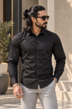 Black Satin Shirt - Image 2