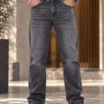 Dark Gray Straight Fit Jeans