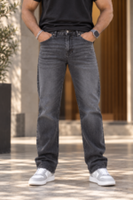 Dark Gray Straight Fit Jeans