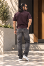 Dark Gray Straight Fit Jeans - Image 3