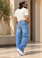 Light Blue Baggy Fit Jeans - Image 3