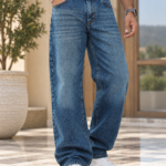 Blue Washed Baggy Fit Jeans